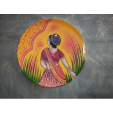 Wooden Wall Decor Plate - Yellow